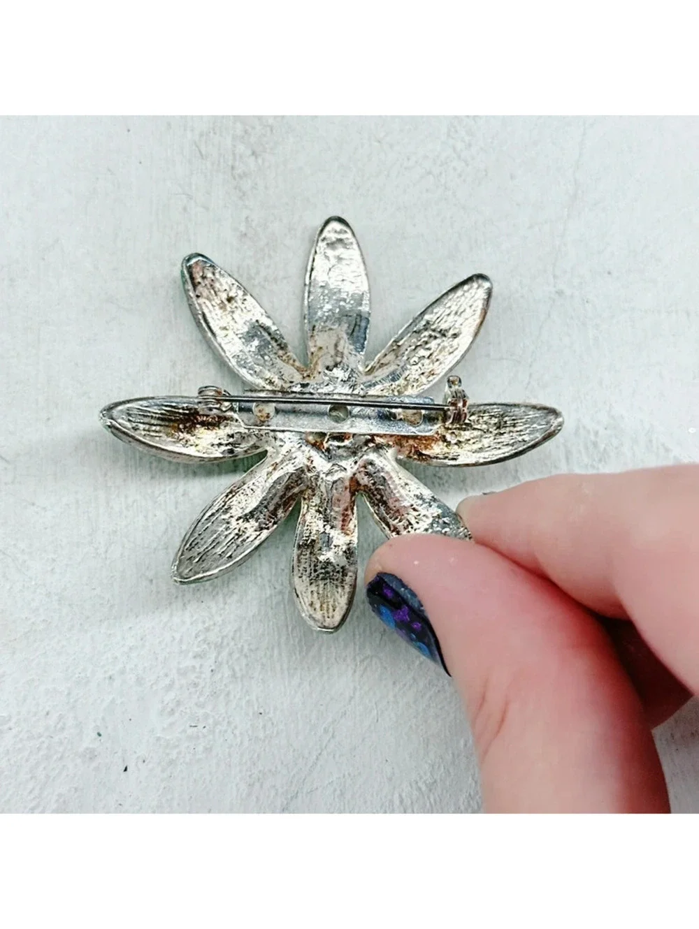 345u. Modern Floral Enamel Brooch